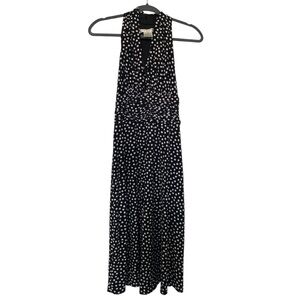 Evan Picone Black White Polka Dot Halter Top Dress - Like New - Size 4